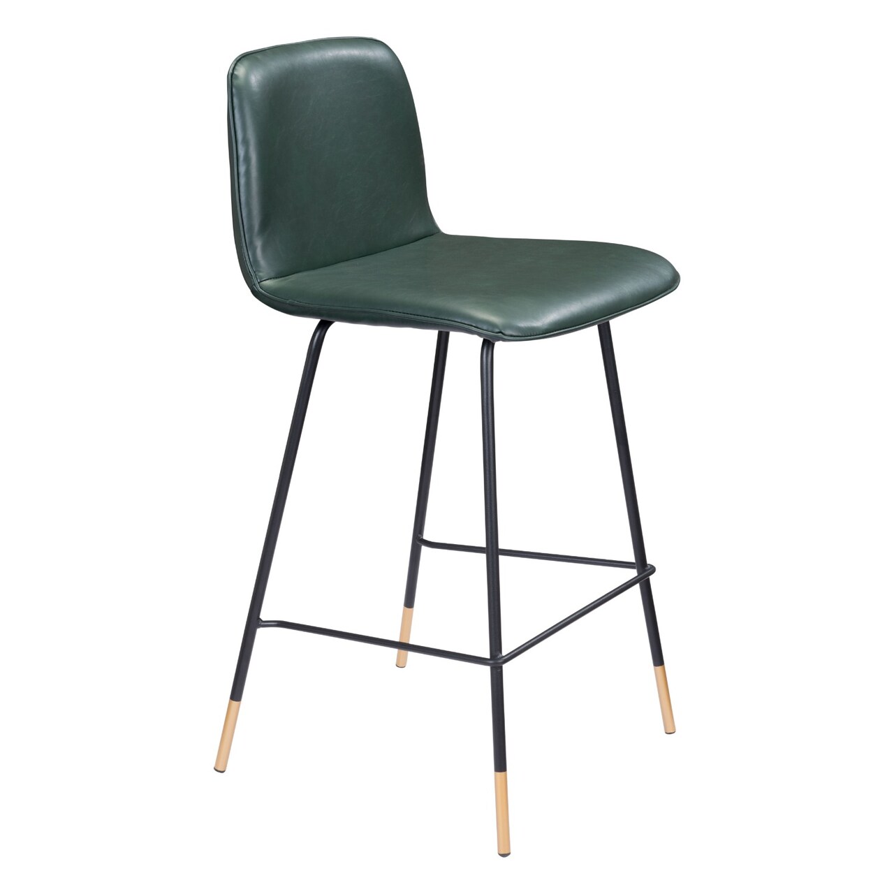 Modern Home 37.5&#x22; Green and Black Upholstered Counter Chair